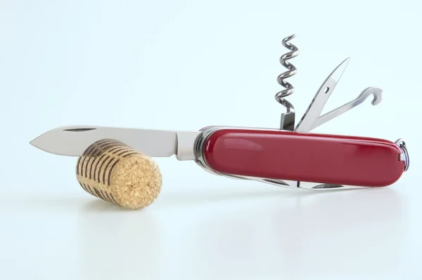 stock image Penknife and cork