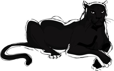 Drawn a panther clipart
