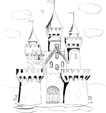 Color book palace fairy tale clipart