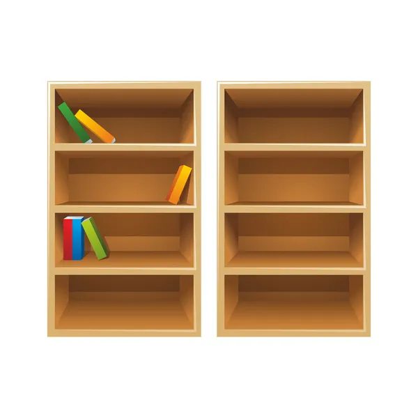 Vector hout boekenkasten — Stockvector