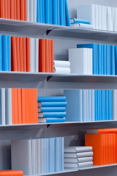 stock image Bookshelves with the various books