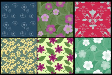 Floral patterns collection clipart