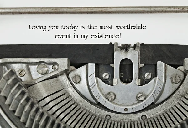 Liebe dich getippt auf der Schreibmaschine 1940 Stockbild