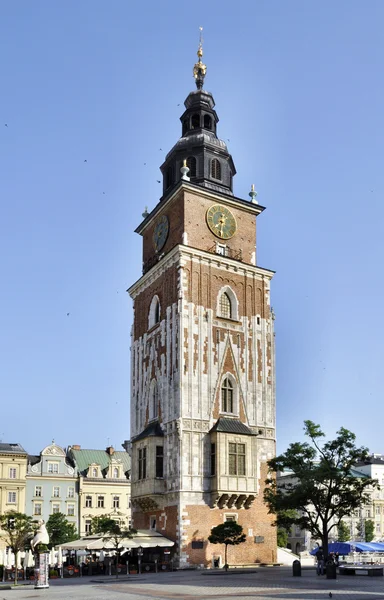 ポーランドのクラクフにあるタウンホールタワー — ストック写真