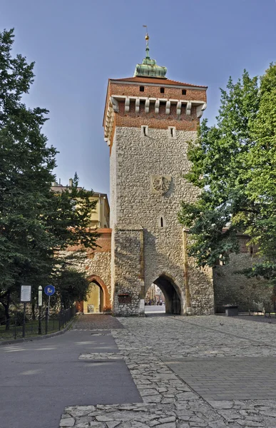 Portão de Florian em Cracóvia, Polônia — Fotografia de Stock