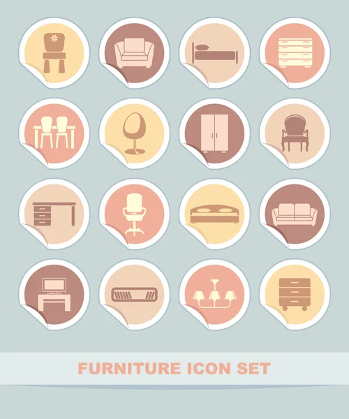 Ensemble d'icône de meubles — Image vectorielle