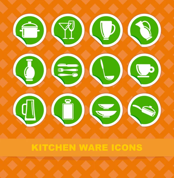 Iconos de artículos de cocina — Archivo Imágenes Vectoriales