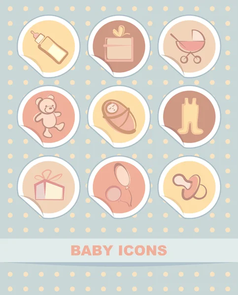 Pegatinas de bebé — Vector de stock
