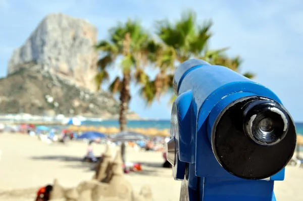 stock image Turistic Telescope at the Calpe Beach