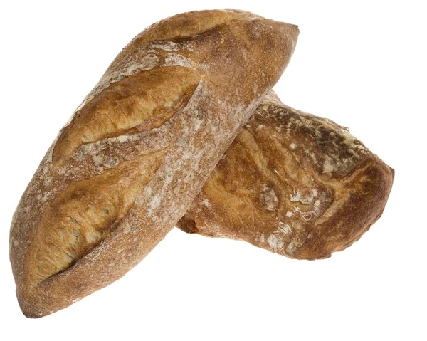 Изолированные хлебы из багета и батара — стоковое фото