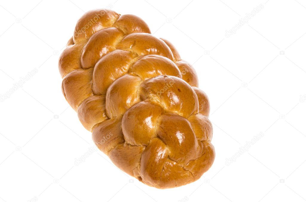 Challah bread isolated on white