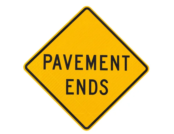 Pavimento termina segnale stradale di avvertimento — Foto Stock