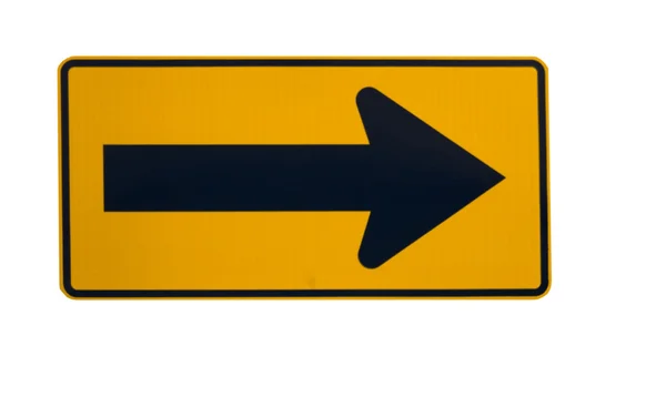 Right arrow traffic warning sign — Stock Photo, Image