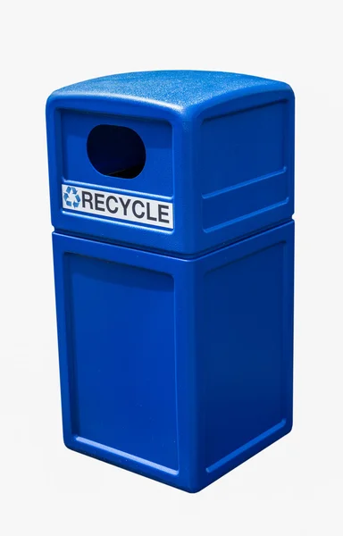 stock image Recycling bin blue plastic can