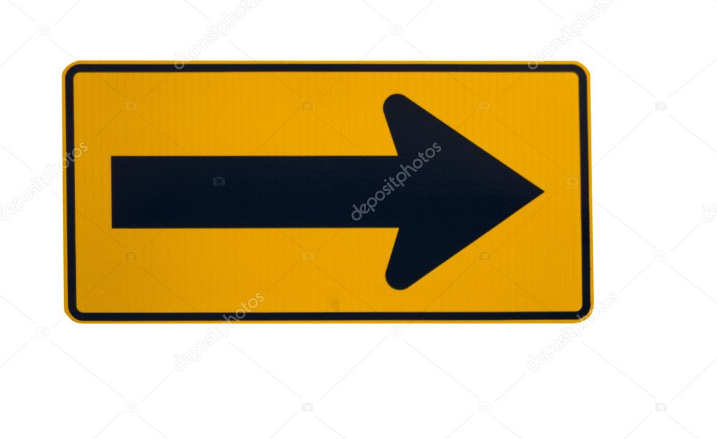 Right arrow traffic warning sign