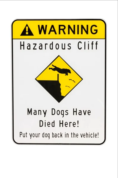 Cliff gevaar gevaar waarschuwingsbord — Stockfoto