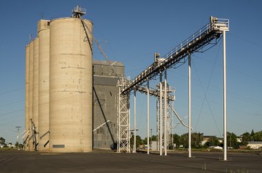 Grain elevator or storage silo clipart