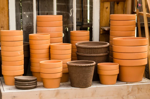 stock image Selection of clay planters