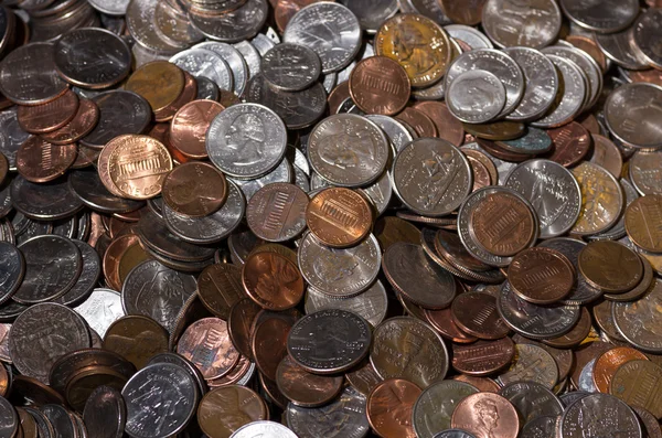 stock image Coins in a pile to be counted