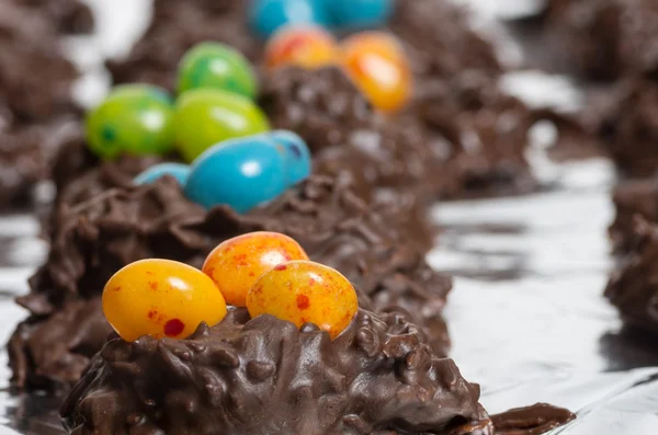 Chocolate candy with jelly beans — Stock Photo, Image