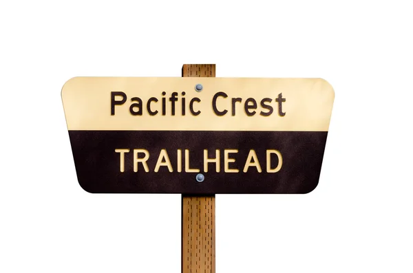 Pacific crest trail logga inlägget isolerade — Stockfoto