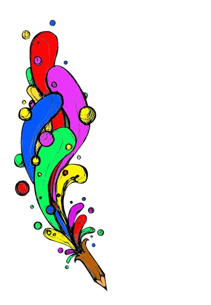 Abstract van potlood en kleur zeepbel — Stockfoto