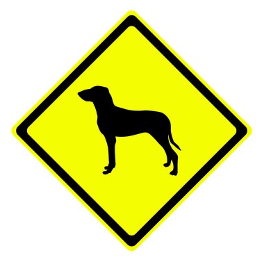 trafik işaretleri uyarı içinde köpek