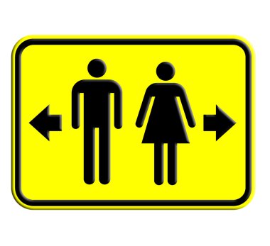 lavabo ve tuvalet işareti plaka simgesi