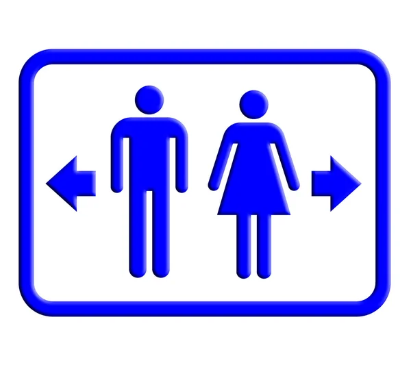 Placa de letrero de baño y aseo con icono — Foto de Stock