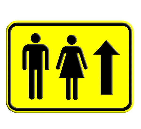 Табличка для туалета и туалета с иконой — стоковое фото