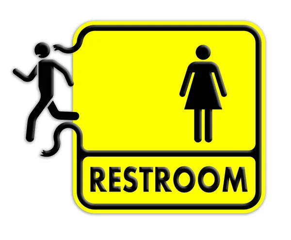 Toalett och toalett underteckna tallrik med ikonen — Stockfoto