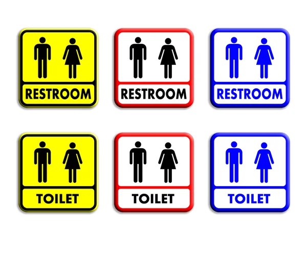 Restroom and toilet sign plate with icon — Stock Photo, Image