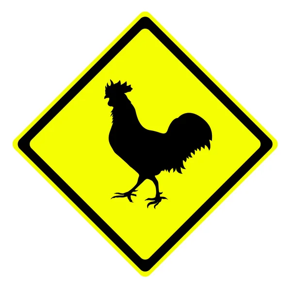 stock image Chicken in warning traffic sign
