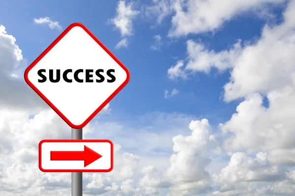 Success sign with blue sky — Stock Photo, Image