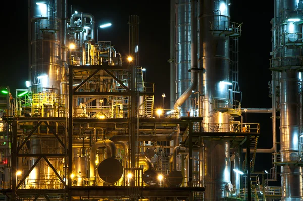 stock image Night scene of chemical plant