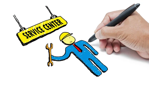 Service center drawing — Stock Photo, Image