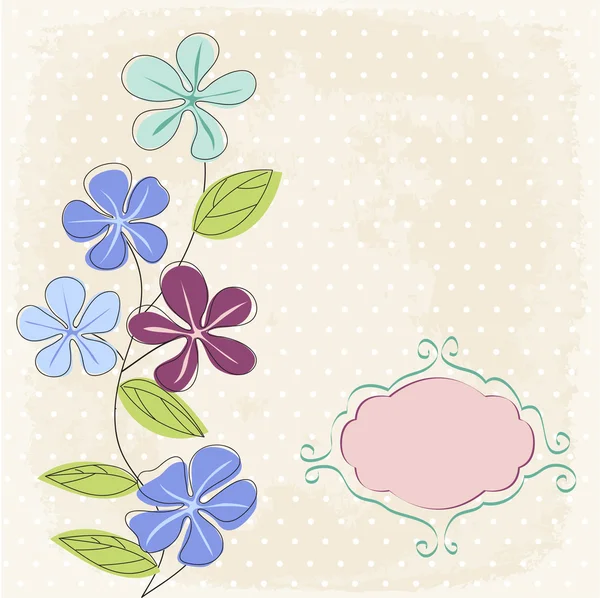 Floral ευχετήρια κάρτα — Διανυσματικό Αρχείο