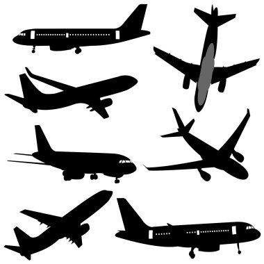 uçak silhouettes