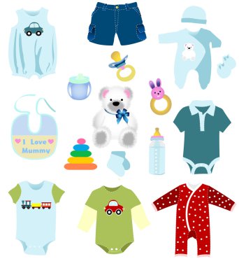 Baby boy elements clipart