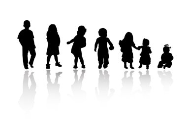 Silhouettes - children clipart