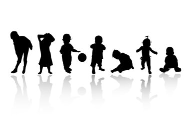 Silhouettes - children clipart