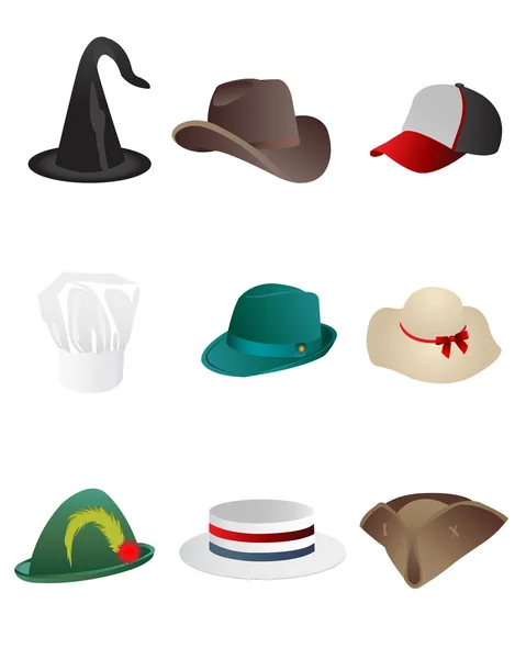 Набор шляп — стоковый вектор