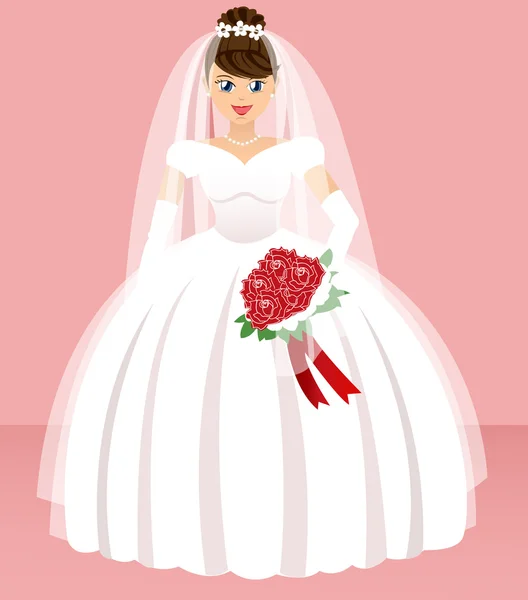 Wedding - bride — Stock Vector