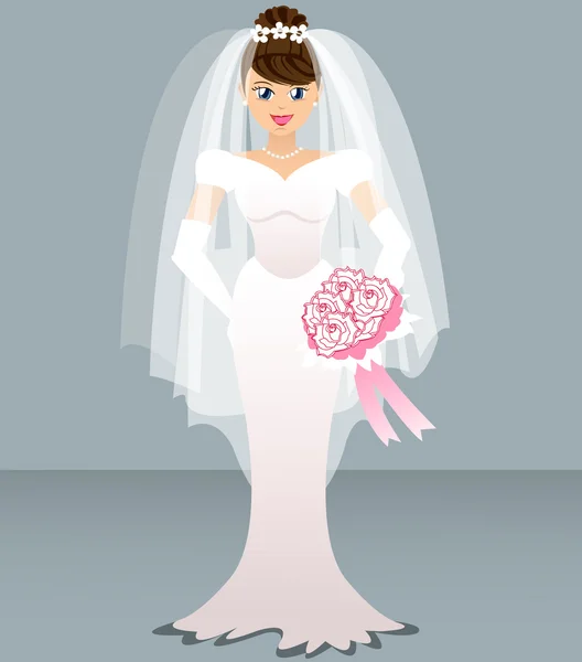 Wedding - bride — Stock Vector