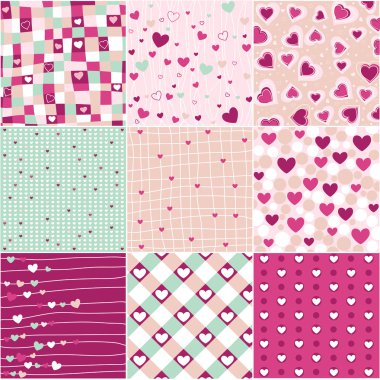 Heart patterns clipart