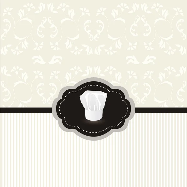 复古设计卡与厨师的帽子帧 — 图库矢量图片