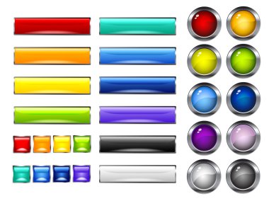 Colorful shiny buttons clipart