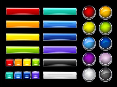 Colorful shiny buttons clipart