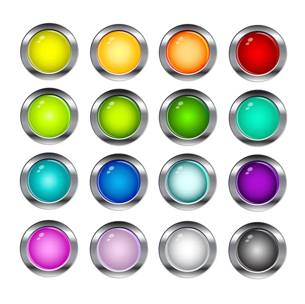 Colorful shiny buttons — Stock Vector
