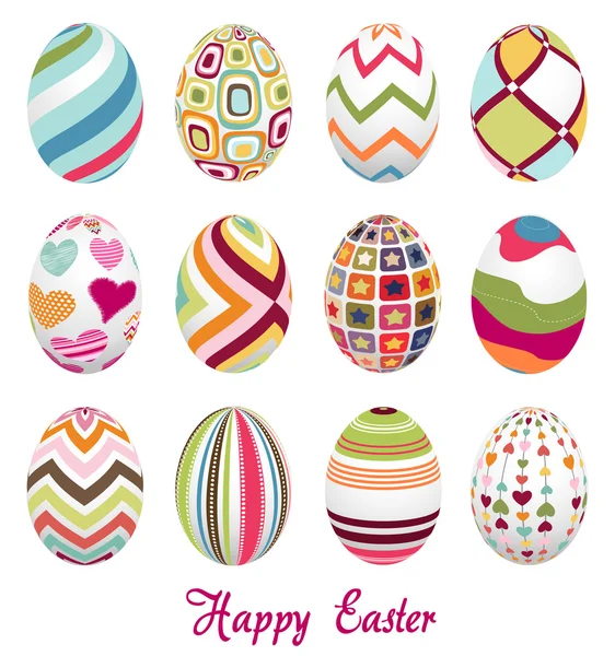 Huevos de Pascua, feliz Pascua — Archivo Imágenes Vectoriales